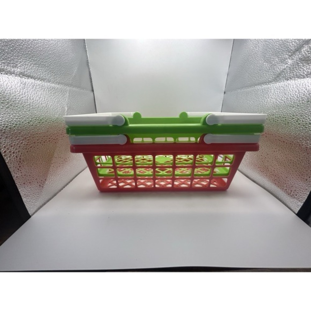 2-PC Kid Connection‎ Play Food Grocery Baskets Toys Green & Pink